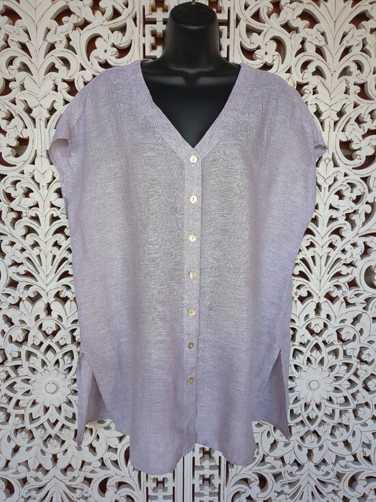 Jones New York Tops - S Jones New York Light Purple Button Up Sleeveless Tunic Top